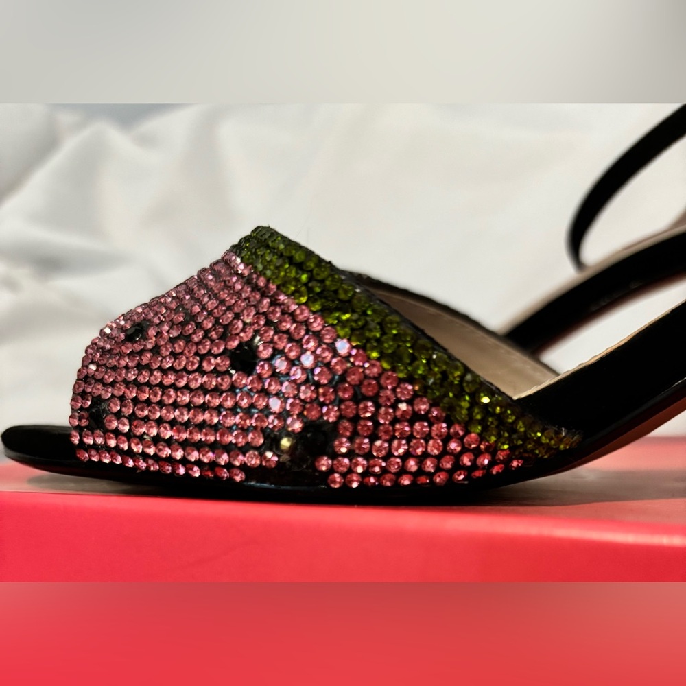 Betsey Johnson Watermelon Rhinestone Heels – Black Multi – Size 10 - Picture 7 of 8